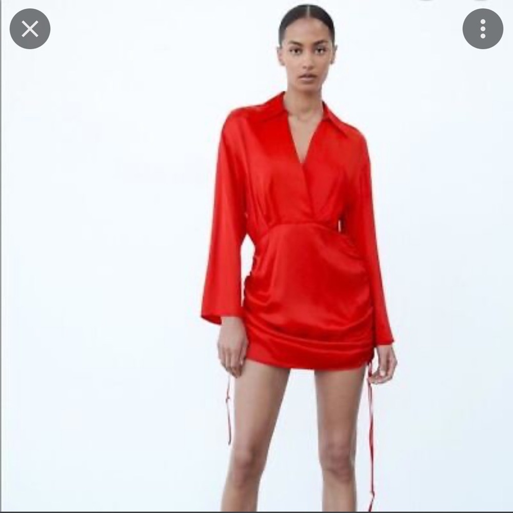 Zara Draped Satin Effect Dress